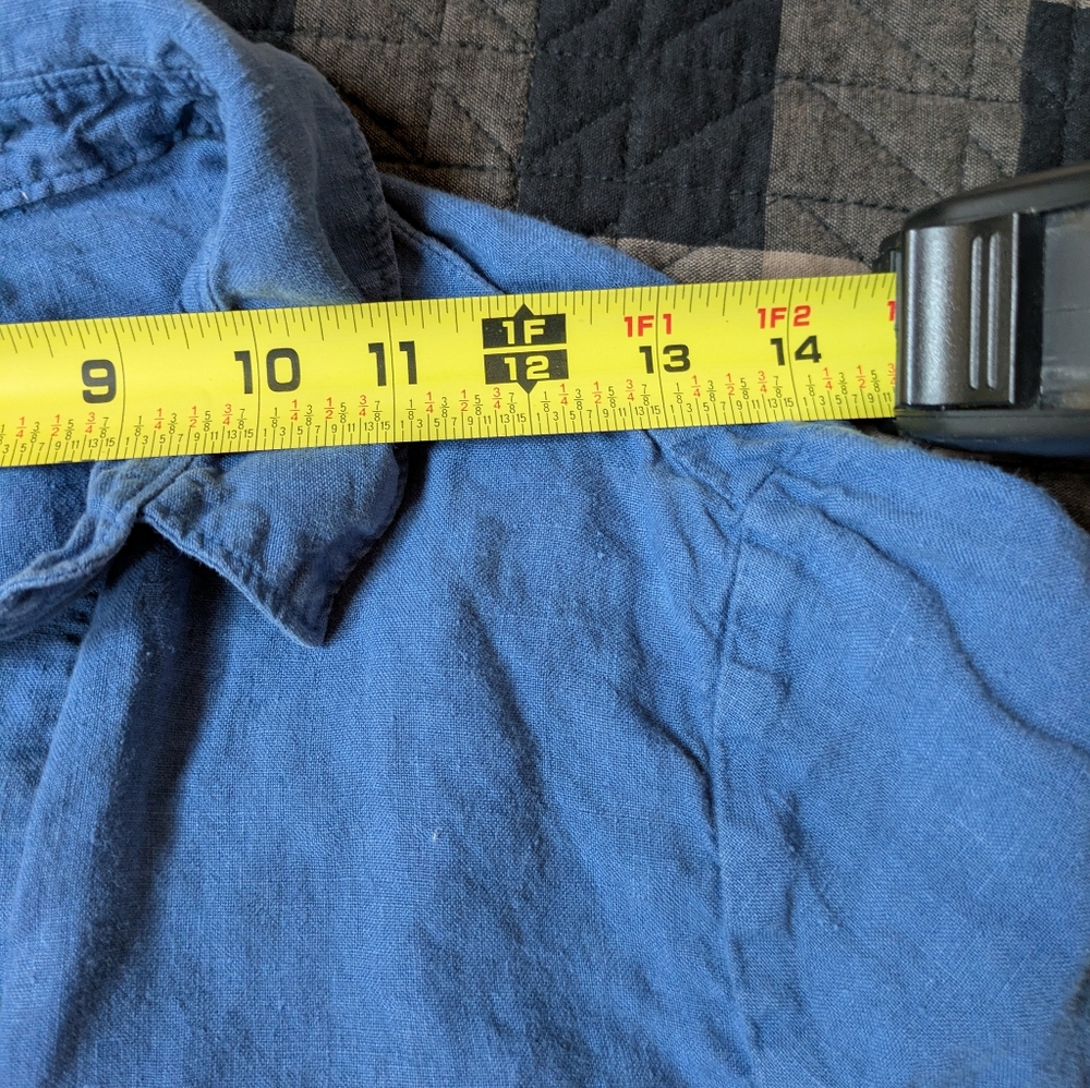 Linen Blue Button Down, S - Picture 7 of 14
